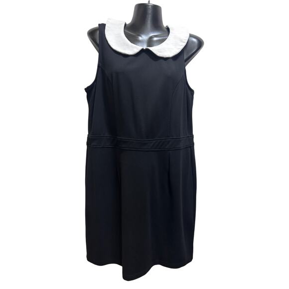 Folter Black Sleeveless Peter Pan Collar Dress XL Gothic Schoolgirl Whimsygoth - Picture 2 of 9